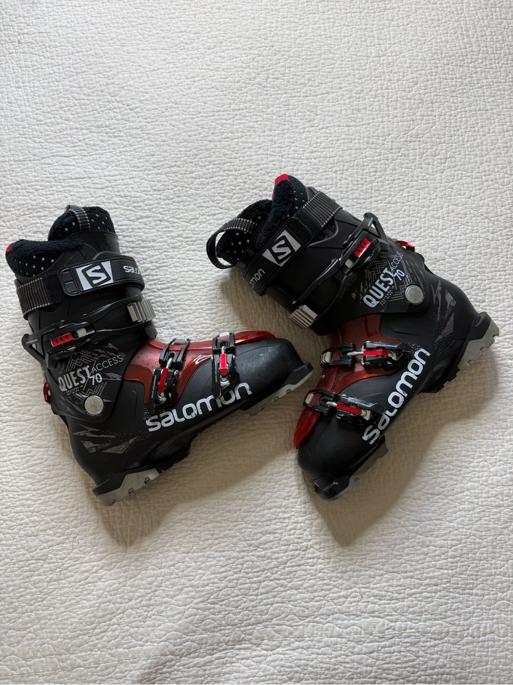 Salomon Quest Access 70 Black/Red Ski Boots 26.5 Mondo In Great Shape